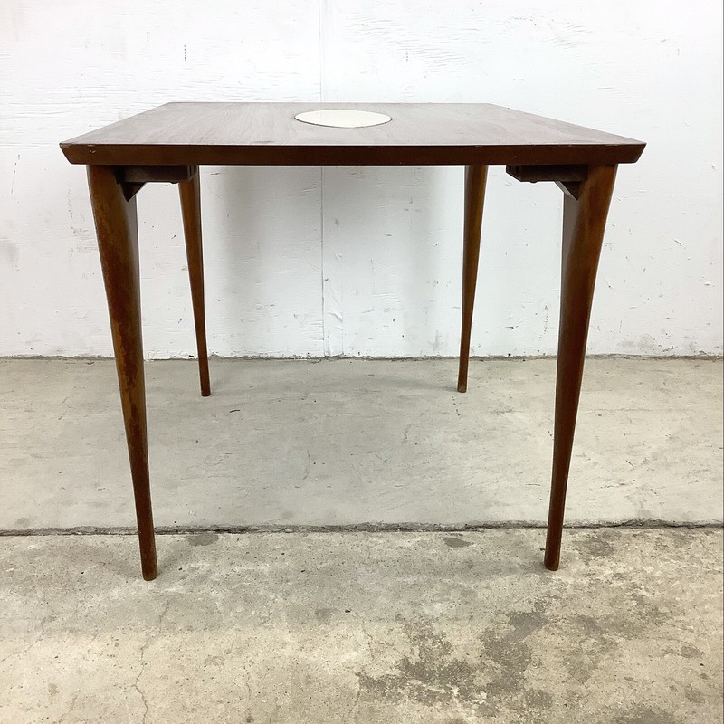 Mid-Century Walnut Side Table With Inlay- Made in Italy gallery