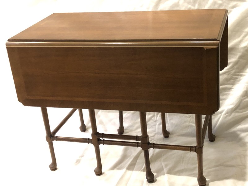 Henredon Folio Four Vintage Gate Leg Table Pembroke Drop Leaf Display Made USA gallery