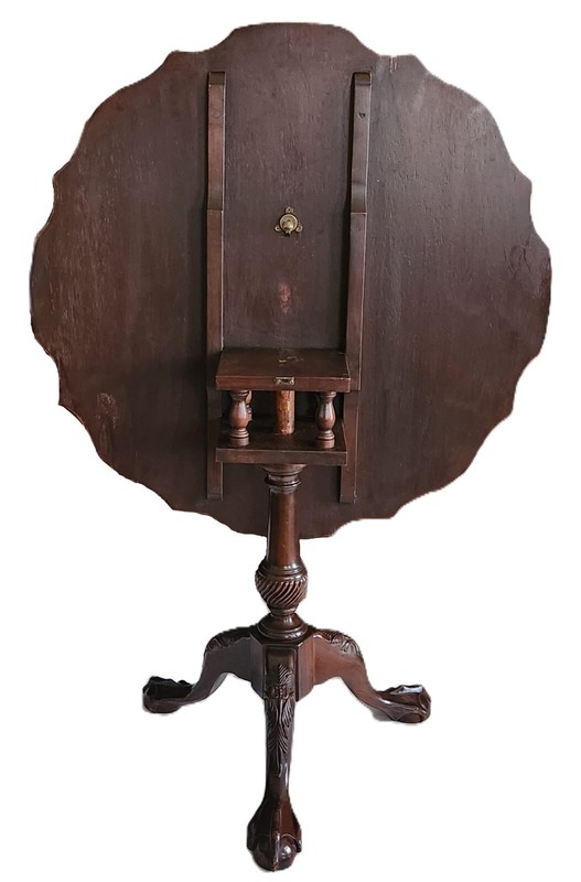 Tilt Top Tea Table, Ball & Claw, Vintage Chippendale Style, Cherry, Mah, 34" dia gallery