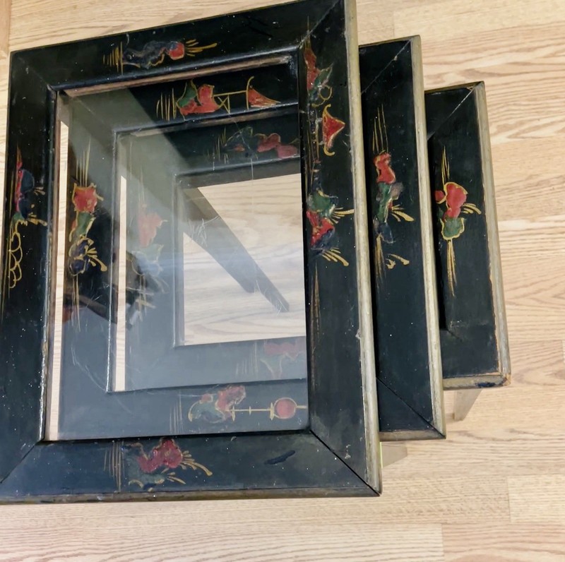 NESTING TABLES Set of 3 Vintage Stackable #1036 Beautiful Design 22”