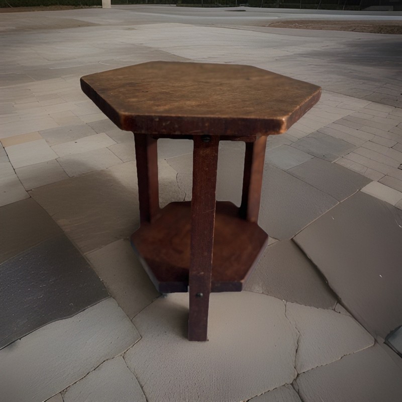 Vintage Mission Arts & Crafts Solid Wood Plant Stand 14”Tall Octagon Top
