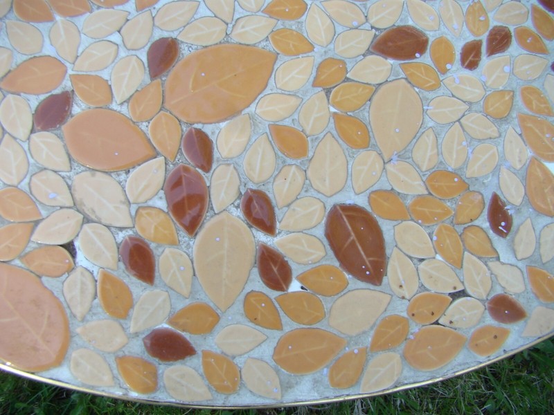 Vintage Modern Mosaic Kidney Shape Tile Coffee Table gallery