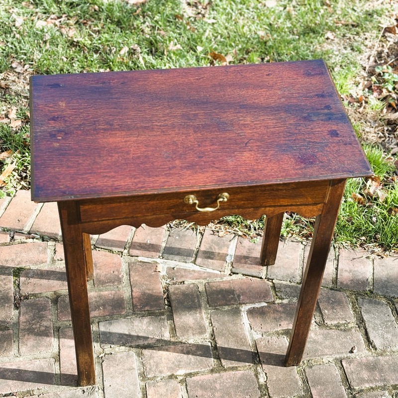 19th Century George III Oak Lowboy Table -- Shipping Available gallery