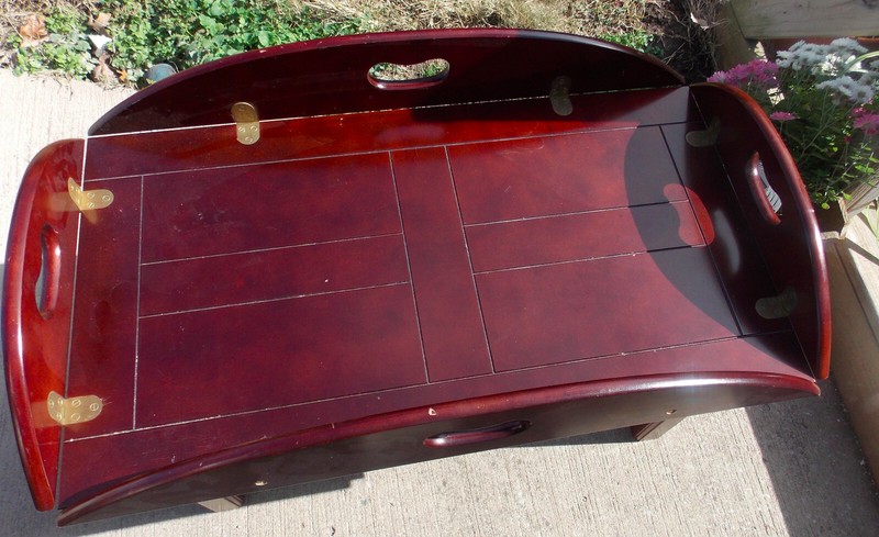 Solid Cherry Butler Coffee Table with Serving Tray (CT157) gallery