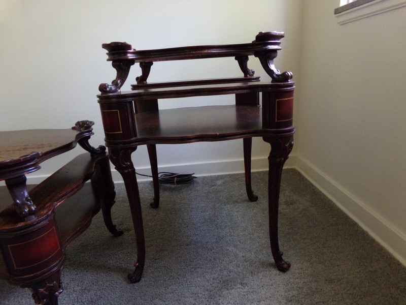 1940'S ANTIQUE COCKTAIL TABLE WITH SIDE TABLES gallery