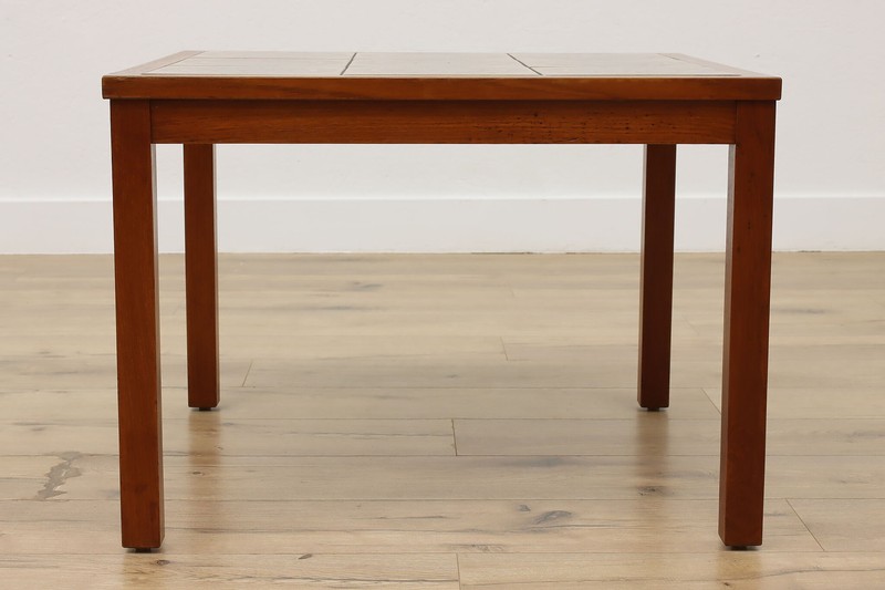 Midcentury Modern Vintage Teak & Ceramic Tile Coffee Table #54592 gallery