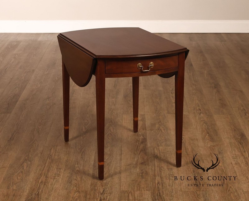 Henkel-Harris Hepplewhite Style Pair Of Mahogany Pembroke Drop Leaf Side Tables gallery