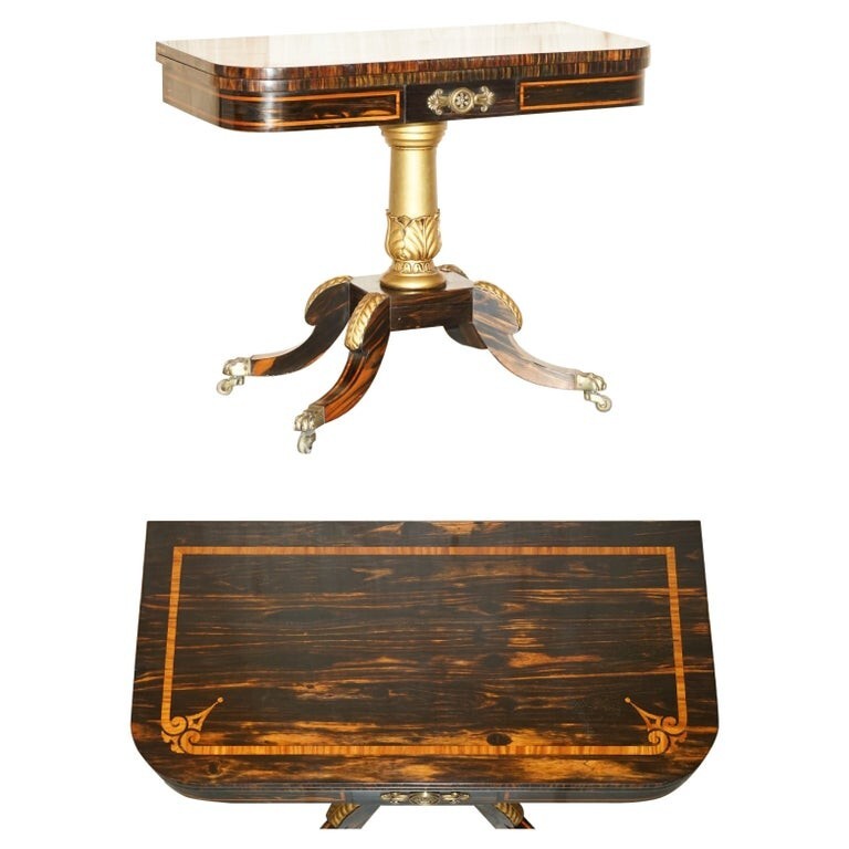 ANTIQUE RESTORED WILLIAM IV CIRCA 1830 COROMANDEL OCCASIONAL GAMES CARDS TABLE