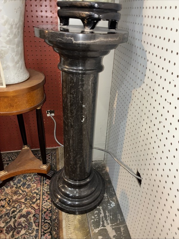 This Marble Pedestal Is Black With Oval Top 36B. 36” Tall X 14” Top & Base Acros gallery