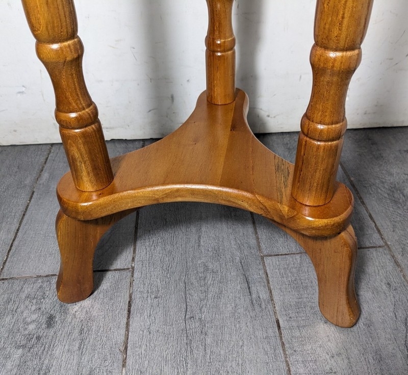 Vintage Powell Rustic Farmhouse Country Wood Round Pedestal Table Plant Stand gallery