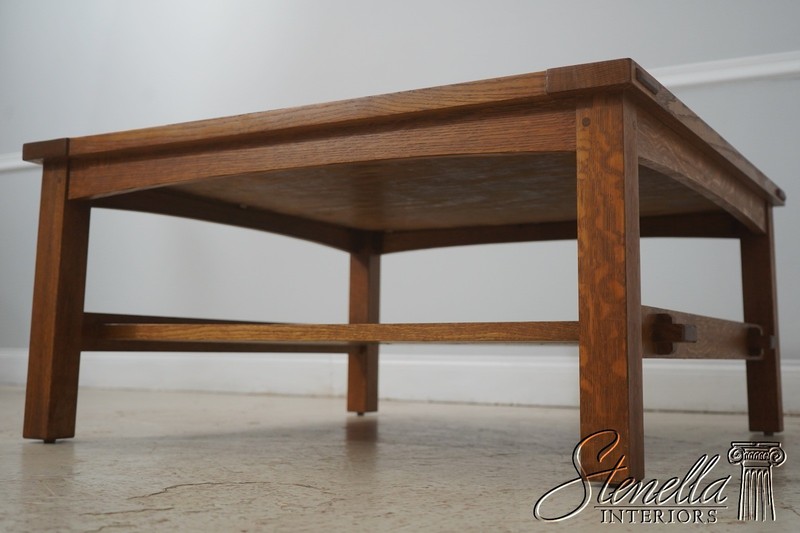 72355: STICKLEY Mission Oak Tile Top Coffee Cocktail Table gallery