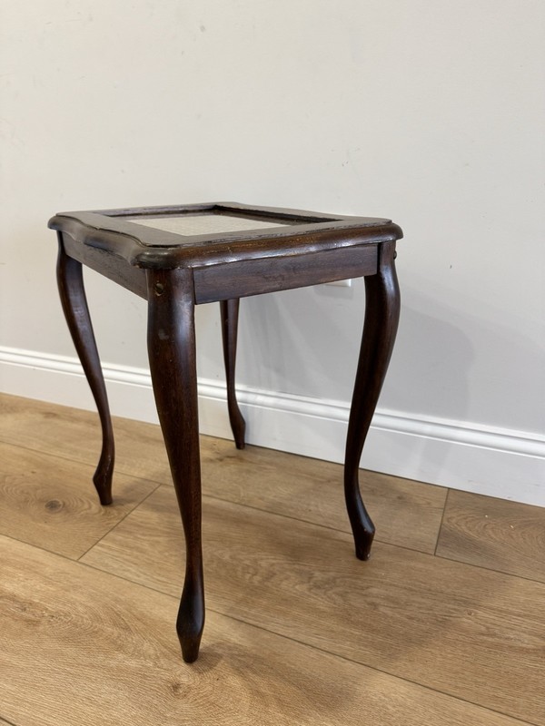 Italian Provincial Cane Top Table – Vintage Wood Accent Table – Italy gallery