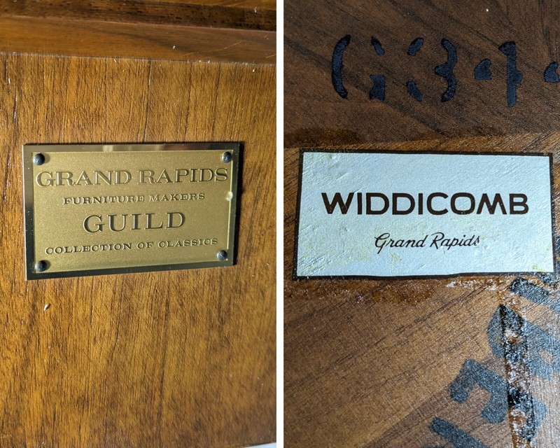 Vintage John Widdicomb Grand Rapids Hexagon Walnut End Table Mid Century Modern gallery