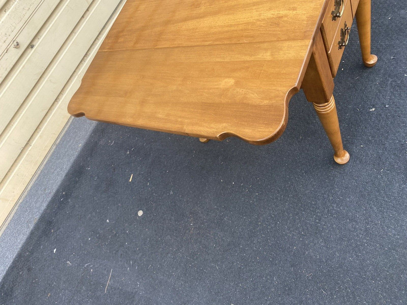 65794 Solid Maple Drop Side Pembrooke Lamp Table Stand w/ Drawer gallery