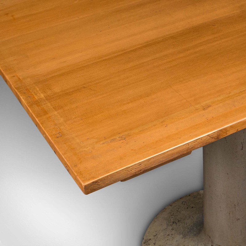 Vintage Pedestal Table, English, Beech, Pine, Kitchen, Desk, Mid Century, C.1950 gallery