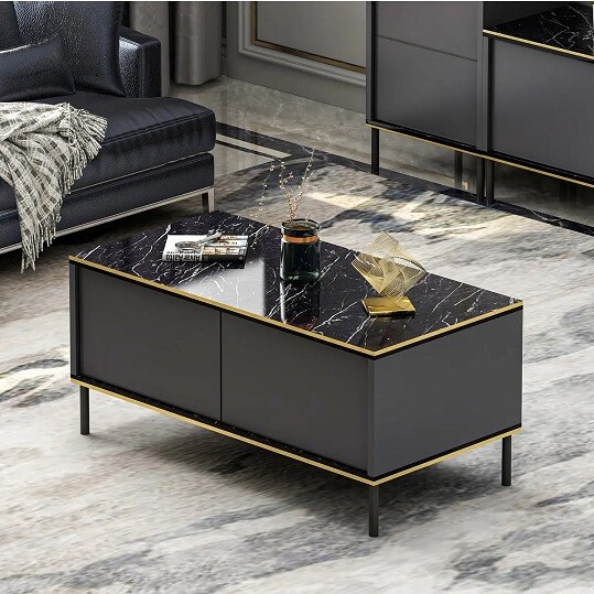 Coffee Table Kozan Anthracite Gold