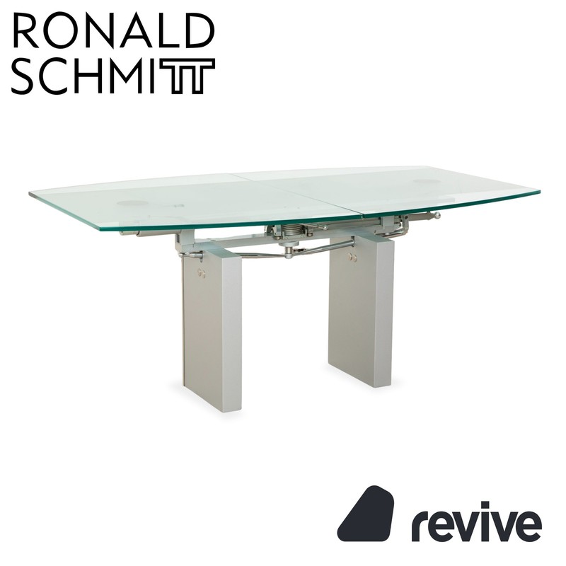 Ronald Schmitt K5000 Glass Dining Table Silver Chrome Manual Function