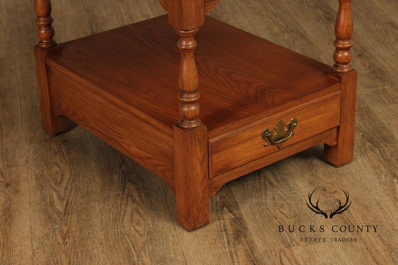 Pennsylvania House Solid Oak Two Tier End Table With Drawer gallery