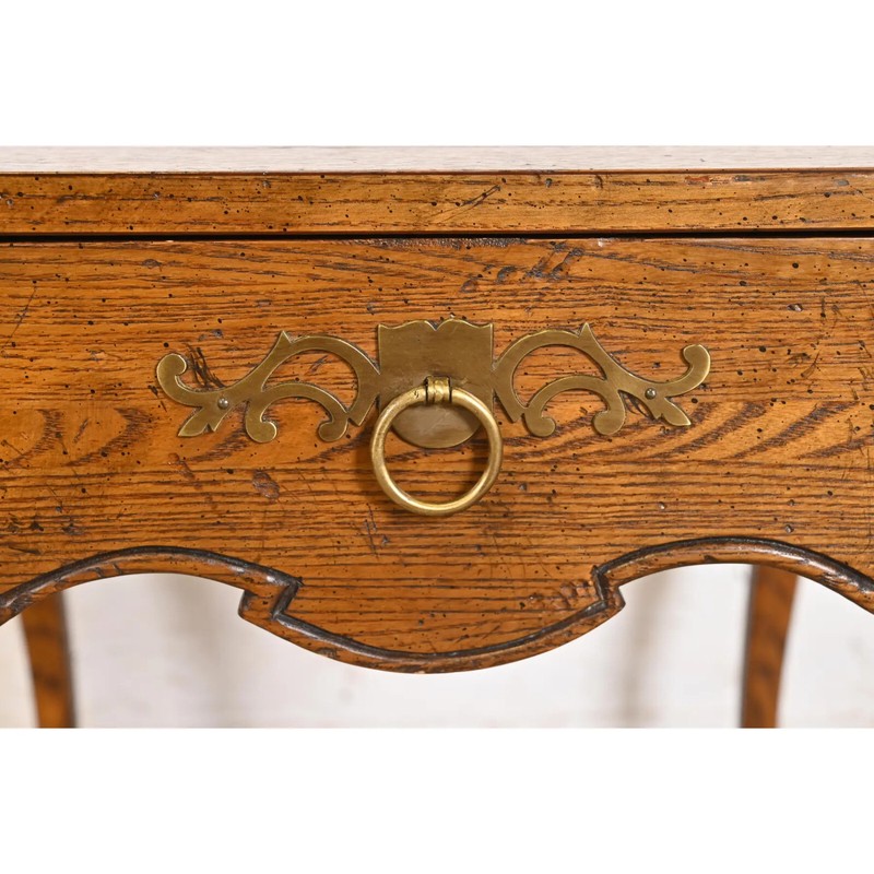 Baker Furniture French Provincial Louis XV Carved Oak and Burl Wood Tea Table gallery