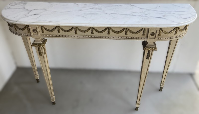 Italian Marble Top Console Table gallery