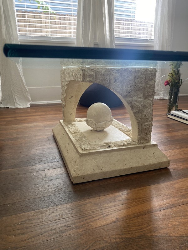 Vintage stone glass coffee table gallery
