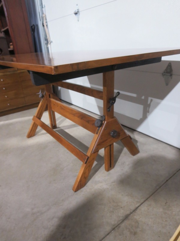 Vintage Hamilton Drafting Table 37 1/2" x 60" Long Completely Refinished gallery