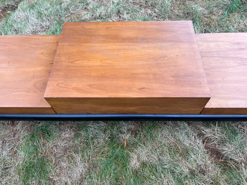 Vintage 60s MCM Long Coffee Table Entertainment Center TV Stand Asian James Mont gallery