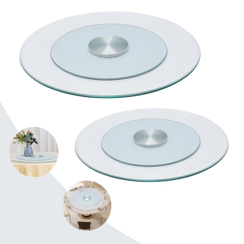 60cm/70cm/80cm Glass Turntable Dining Table Centerpiece gallery
