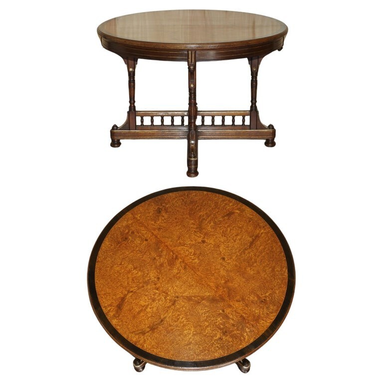 Gillows of Lancaster Aesthetic Movement Amboyna Burr Walnut Occasional Table