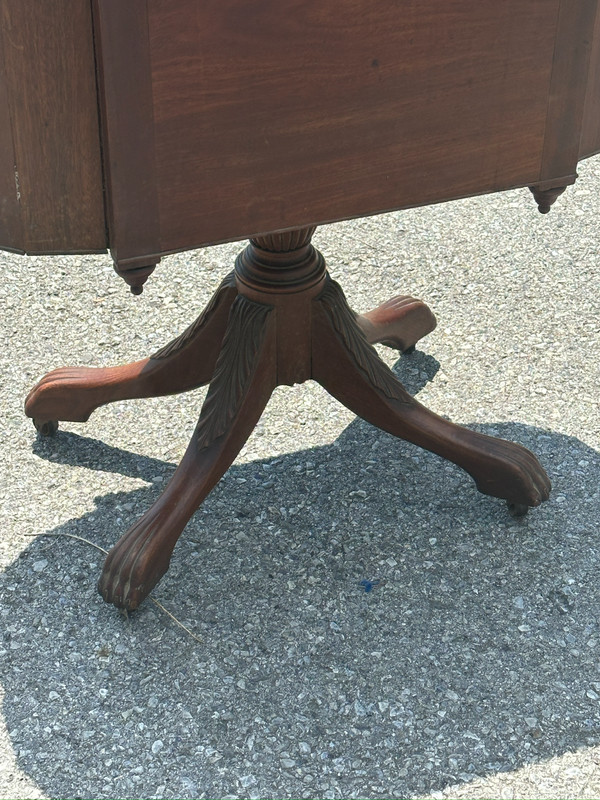 antique 1800s walnut sewing stand table Lancaster pa provenance Washington gallery