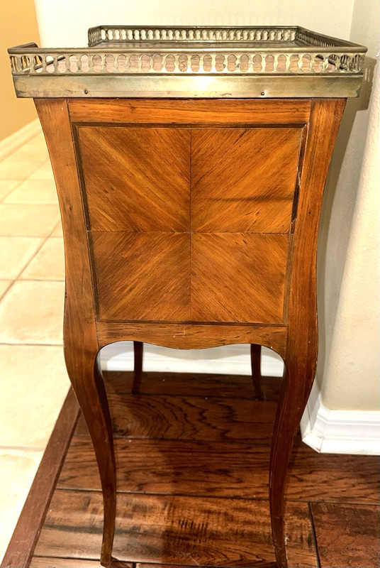 ANTIQUE LOUIS XV STYLE SIDE END TABLE ROUGE MODELED MARBLE TOP 19th CENTURY gallery