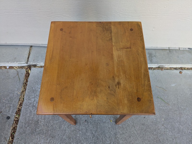 Antique Shaker Rustic Country Maple Wood 1-Drawer Side Table Nightstand gallery