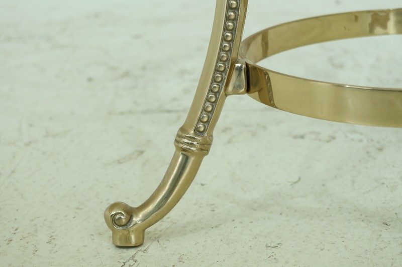 LF32258EC: Pair Brass & Glass Swan Head Occasional Tables gallery