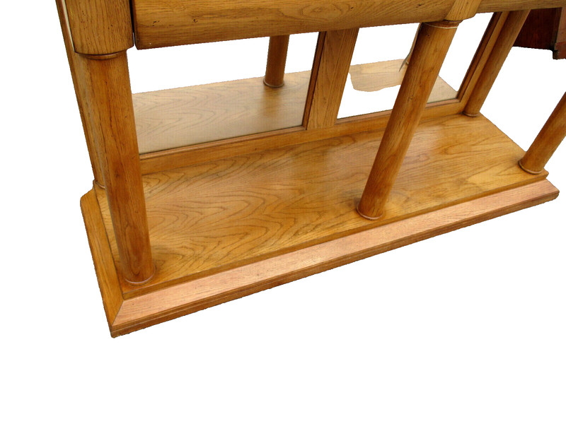59337 Oak Console Hall Table with Slate Inserts gallery