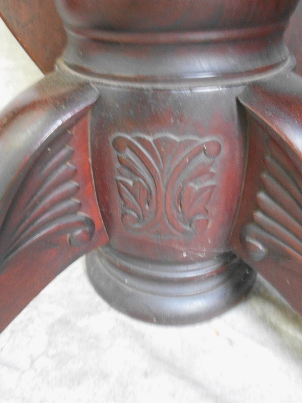 ANTIQUE SOLID MAHOGANY CLAW FOOT EXTENSION DINING TABLE~4 LEAVES gallery