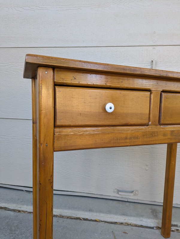 Vintage Rustic Farmhouse Country Shaker Style Wood Console Entry Hall Table W32 gallery