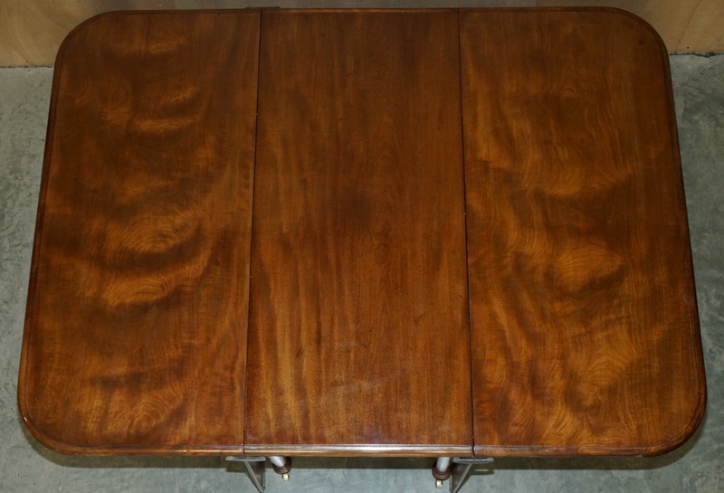 ANTIQUE GEORGE III 1820 FLAMED MAHOGANY FULLY RESTORED EXTENDING DINING TABLE gallery
