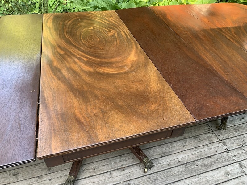 Regency Dining Table 1800's Three Pedestals gallery