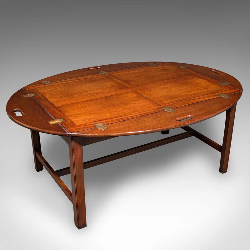 Vintage Butler's Tray Table, English, Serving Stand, Regency Revival, Art Deco gallery