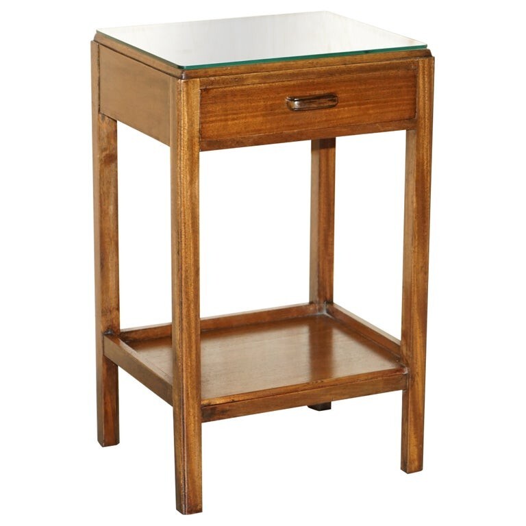 TALL MOSS PARTNERS 1952 MID CENTURY MODERN ENGLISH OAK SIDE END LAMP WINE TABLE