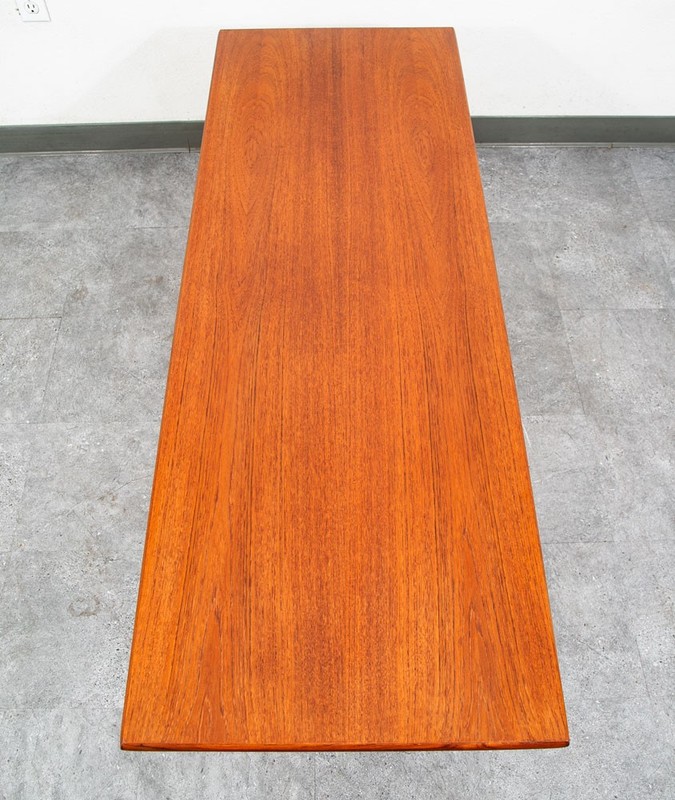 Mid Century Danish Modern Coffee Table Solid Teak Denmark Surfboard Rectangular gallery