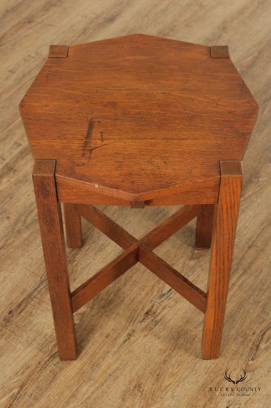 Stickley Brothers Antique Mission Solid Oak Octagonal Lamp Table gallery