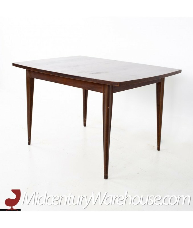 Broyhill Saga Mid Century Walnut Surfboard Dining Table with Leaf gallery