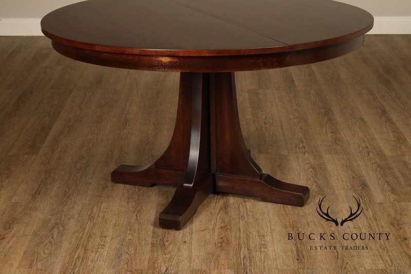 Stickley Mission Collection Round Oak Extendable Dining Table gallery