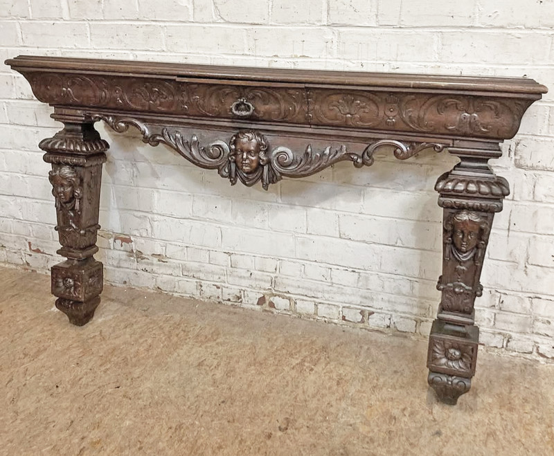 ARRIVES MAR 2026: Antique French Regence Regency Style Oak Wood Console Table
