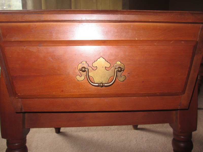 VINTAGE ROCK MAPLE END TABLE with DRAWER ~ Rockport Rock Maple Circa 1960's gallery