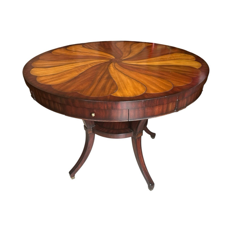 Ernest Hemingway Collection by Thomasville Round Wood Table w/ 4 Drawers