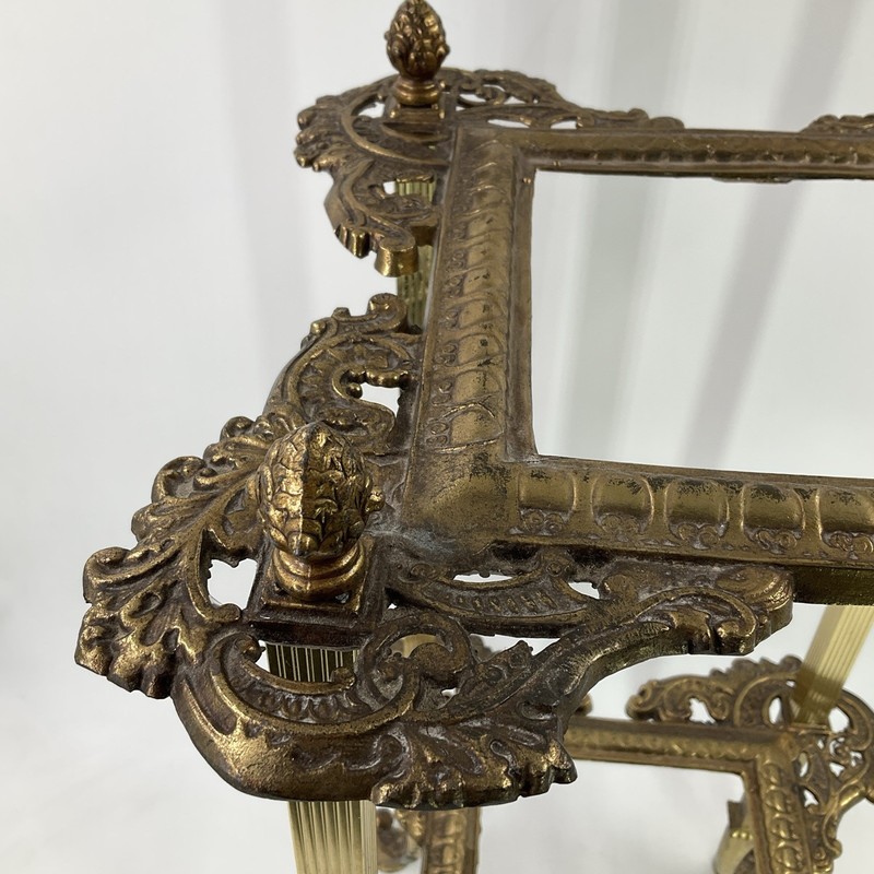 Vintage Brass Neoclassical Accent Table Hollywood Regency Ornate 26” Tall x 13" gallery