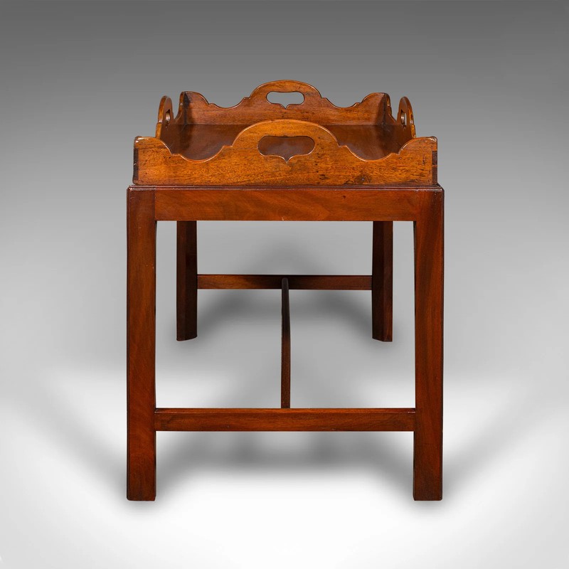 Vintage Butler's Serving Table, English, Afternoon Tea Tray On Stand, Art Deco gallery
