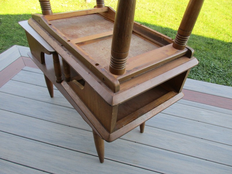 2 VTG Mid Century Modern 2 Tier End Side Tables 1960's Formica Tops gallery